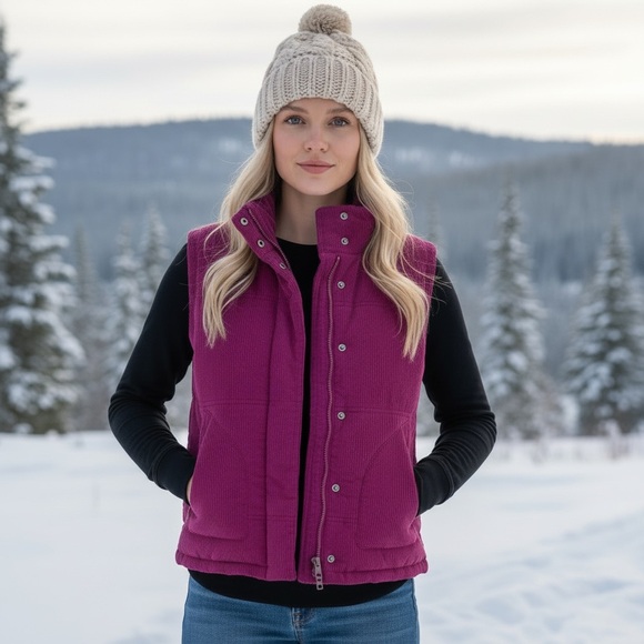 Mod-O-Doc Jackets & Blazers - Mod-O-Doc Vintage Corduroy Purple Chunky Vest Women's Size Medium